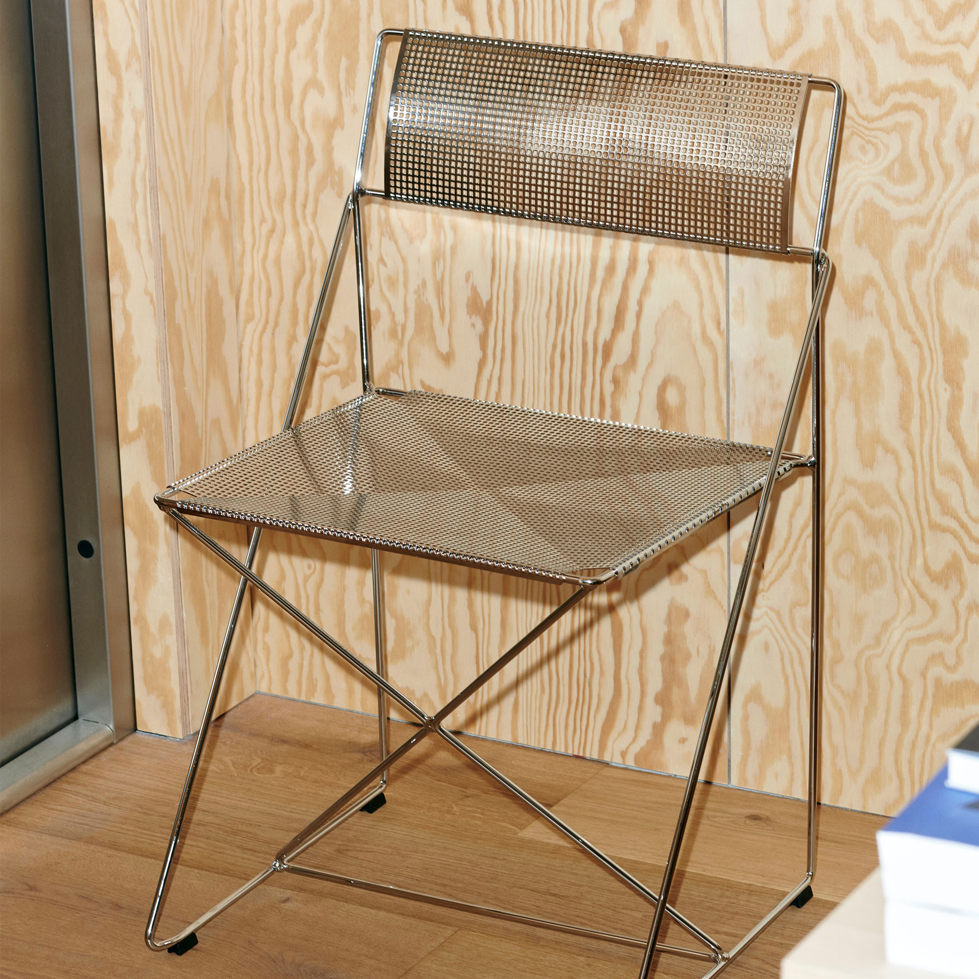 椅子 X-line Chair Niels Jorgen Haugesen X-Line Chair Chrome Indoor | Gulled