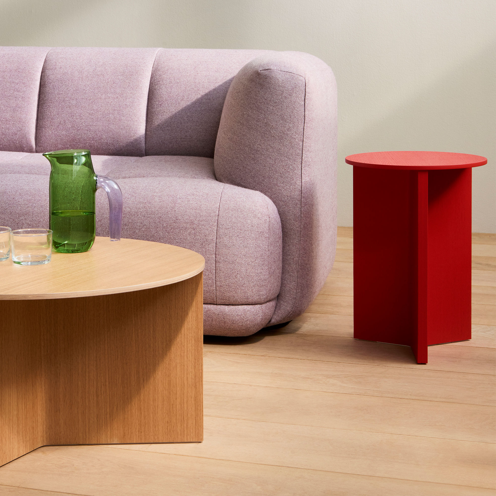Slit Table Wood Round High